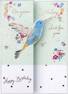 Birthday Card - Hummingbird & Blooms; Ladies Birthday Card