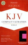 KJV Compact Ultrathin Bible, Brown & Pink Leathertouch with Magnetic Flap
