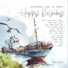 Card - Happy Birthday- Boat