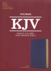 KJV Single-Column Wide-Margin Bible, Navy Leathertouch
