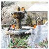 Christmas Cards - Robins on the Fountain (pack of 10) CMS