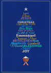 Christmas Cards - Words Christmas tree blue  (pack of 10) CMS