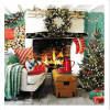 Christmas Cards - Log Fire  (pack of 10) CMS