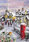 Christmas Cards  - Snowy Village (pack of 10) CMS