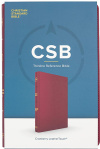 CSB Thinline Reference Bible, Leathertouch Cranberry 