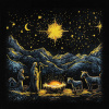 Christmas Cards - Black gold -  Pack of 10 CMS