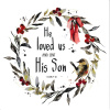 Christmas Card - He Loved Us and Sent His son 1John 4:10 Wreath - CMS