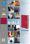 NIV Compact Thinline Bible, Hot Pink / Clementine Duo-Tone