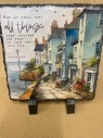 Scripture Slate - And We Know That All Things Work Together (Blue Houses)