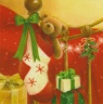 Christmas Cards - Christmas Teddy Bear in Stocking - Box of 14 - CMS
